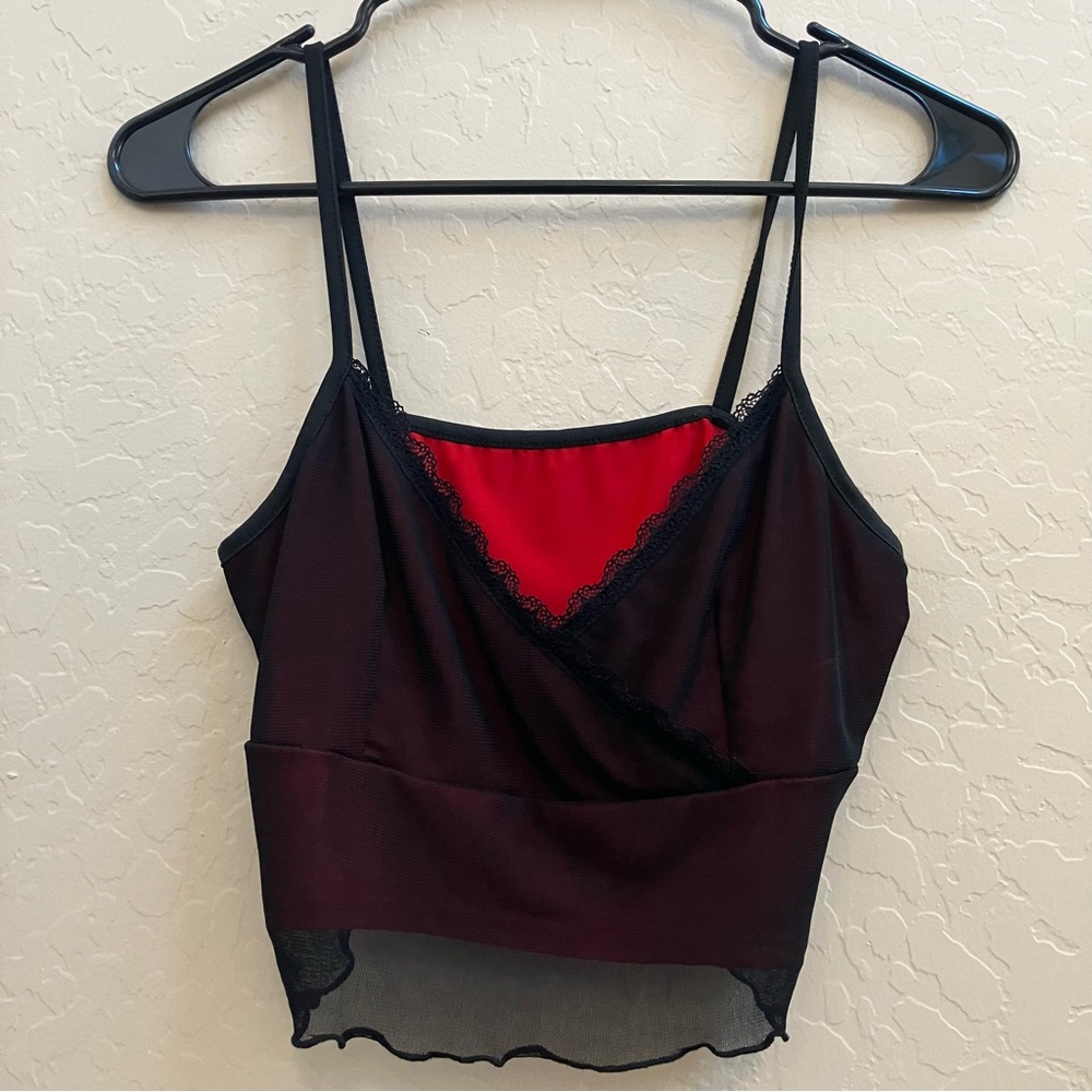 Women’s Red and Black Cropped Cami M